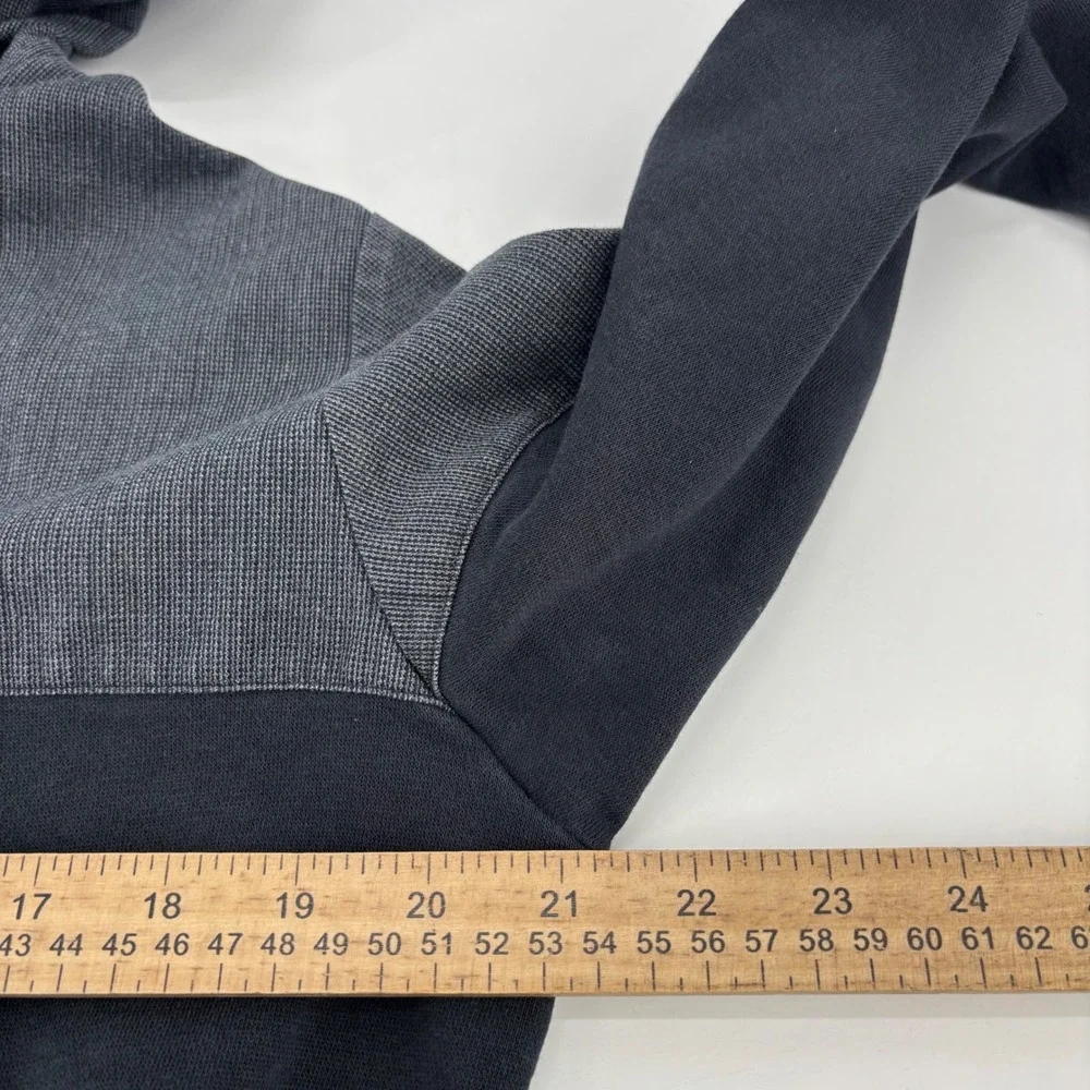 Adidas Originals Full Zip Hoodie Mens Medium Black Grey Colorblock Trefoil Logo